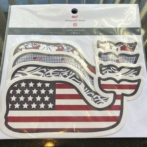 Vineyard Vines Vinyl Stickers red white and blue theme 2 sets 8 stickers total